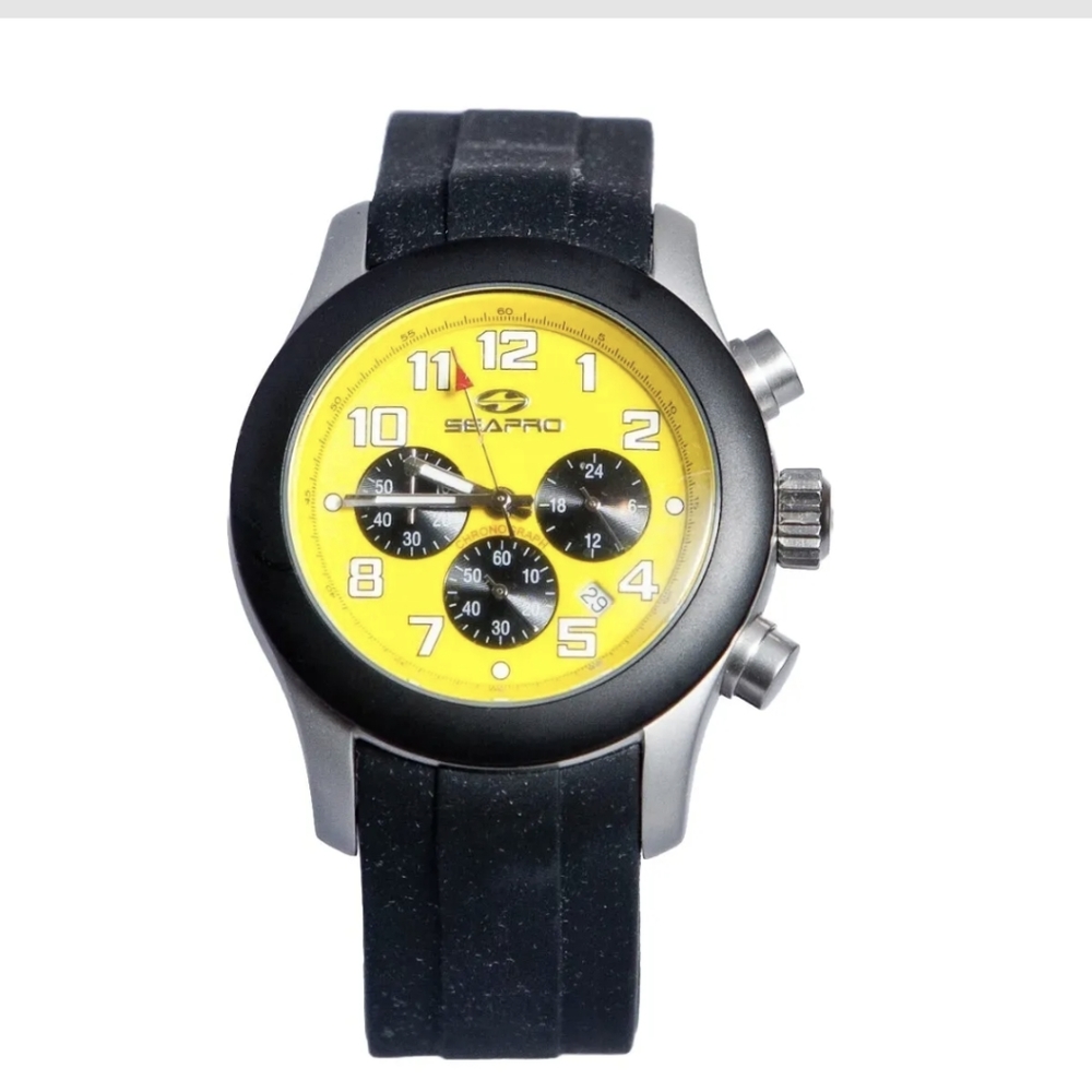 Seapro Men's Black Chronograph Watch